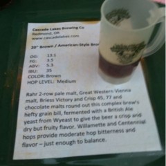 137. Cascade Lakes Brewing – 20″ Brown Draft