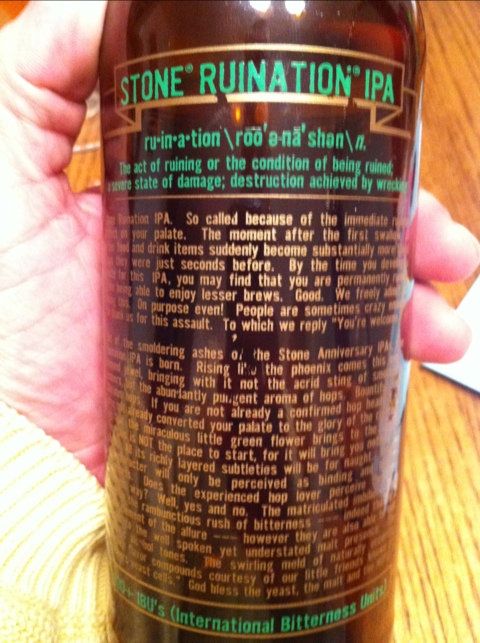 Stone Ruination IPA India Pale Ale Stone Ruination IPA India Pale Ale