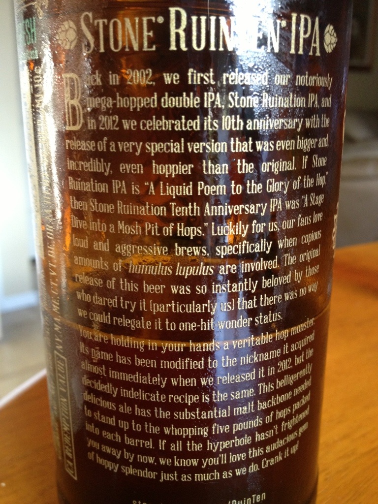 586. Stone Brewing - RuinTen IPA 586. Stone Brewing - RuinTen IPA
